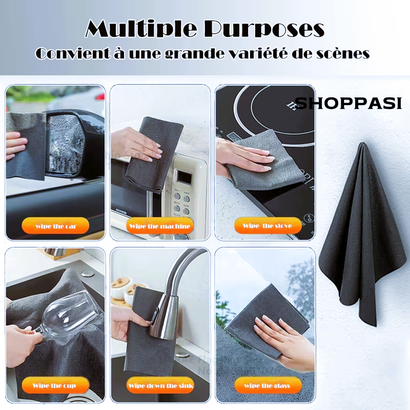 1-20PCS Magic Cleaning Cloths Reusable Microfiber Washing Rags Car Window Mirror Wipe Towels Rag Household Kitchen Clean Tools