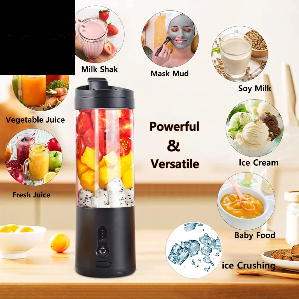 Portable Blender Mini Electric Fruit Juicer Mixer USB Rechargeable Smoothie Orange Fresh Juice Blender Portable Blender