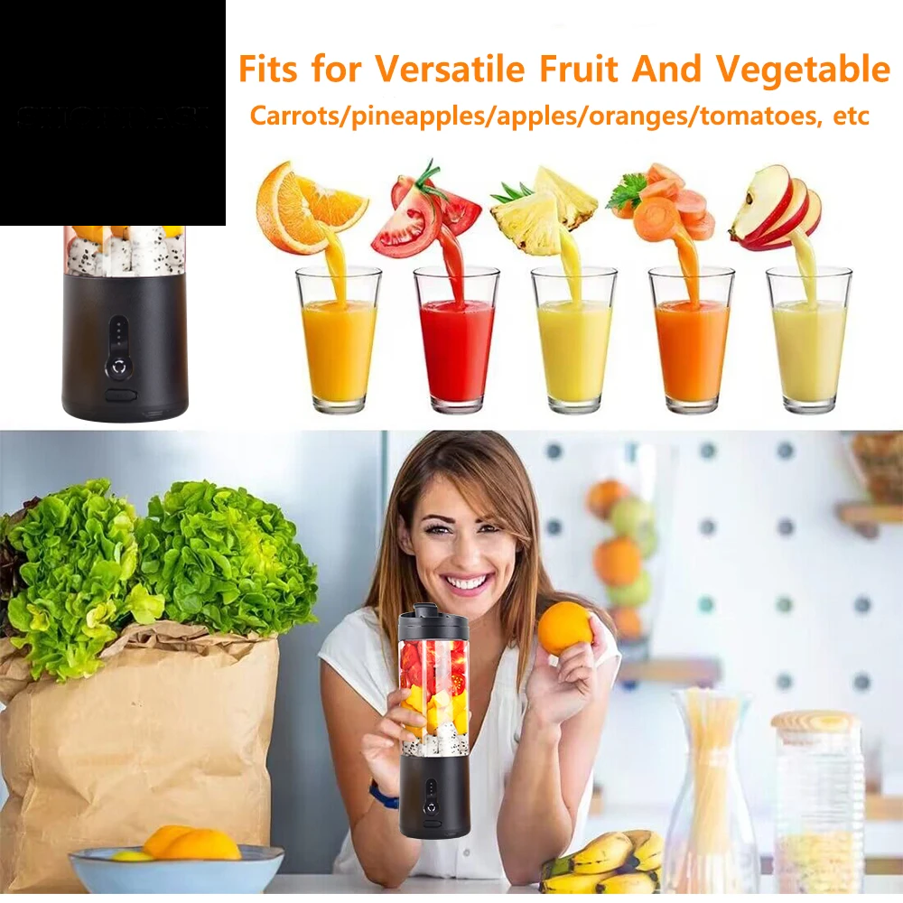 Portable Blender Mini Electric Fruit Juicer Mixer USB Rechargeable Smoothie Orange Fresh Juice Blender Portable Blender